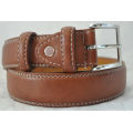 Men's Brown wholesale leather belt blanks Double Stitched